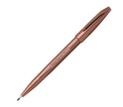 Pennarello Sign Pen S520 punta feltro - punta 2 mm - marrone - conf. 12 pezzi - Pentel - S520-E - 3474370520050 - DMwebShop