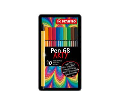 Pennarelli Pen 68 - colori assortiti - scatola in metallo 10 pezzi - Stabilo - 6810-6 - 4006381327145 - DMwebShop