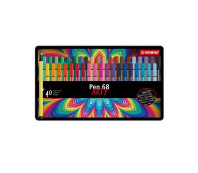Pennarelli Pen 68 - colori assortiti - scatola in metallo 40 pezzi - Stabilo - 6840-6 - 4006381327268 - DMwebShop