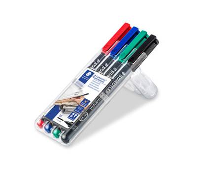 Pennarello Astucci Lumocolor Permanent 317 - punta 1 mm - 4 colori - Staedtler - 317WP4 - 4007817310380 - DMwebShop