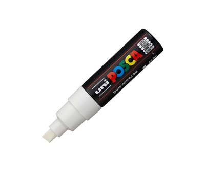 Marcatore a base d'acqua Uni Posca PC8K - punta large a scalpello - 8 mm - bianco - Uni Mitsubishi - M PC8K BI - 4902778916599 - DMwebShop Marcatore a base d'acqua Uni Posca PC8K - punta large a scalpello - 8 mm - bianco - Uni Mitsubishi - M PC8K BI - 4902778916599 - DMwebShop