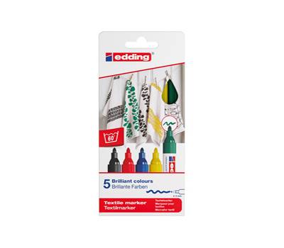 Marcatore per tessuto 4500 - punta tonda - 2 -3 mm - 5 colori assortiti - Edding - E-4500/5S-000 - 4057305013545 - DMwebShop