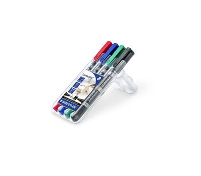 Pennarello Lumocolor Permanent Duo 348 punta feltro - punta 0,6 mm e 1,5 mm - astuccio 4 colori - Staedtler - 348WP4 - 4007817348079 - DMwebShop