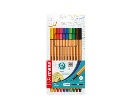 Fineliner Point 88 - tratto 0,4 mm - colori assortiti - conf.10 pezzi - Stabilo - 8810. - 4006381217842 - DMwebShop