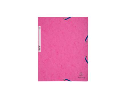 Cartellina con elastico - cartoncino lustre' - 3 lembi - 400 gr - 24 x 32 cm - rosa - conf. 25 pezzi - Exacompta - 55520E - 3130630555209 - DMwebShop