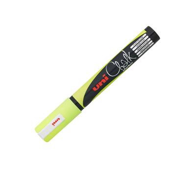 Marcatore a gesso liquido Uni Chalk Marker - punta tonda - 1,8 - 2,5 mm - giallo fluo - Uni Mitsubishi - M PWE5M GF - 4902778140024 - DMwebShop