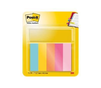 Segnapagina in carta - 12,7 x 44 mm - 5 colori assortiti - conf. 250 pezzi - Post-it - 7100259442 - 4054596927049 - DMwebShop