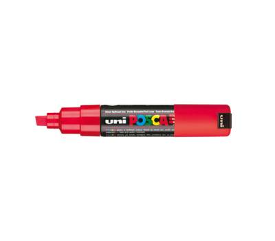Marcatore a base d'acqua Uni Posca PC8K - punta a scalpello - 8 mm - rosso - Uni Mitsubishi - M PC8K R - 4902778916476 - DMwebShop