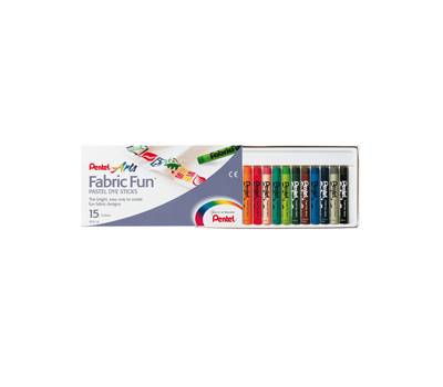 Pastelli per tessuto Fabric Fun - 15 colori assortiti - astuccio 15 pastelli - Pentel - PTS-15 - 4711577000152 - DMwebShop