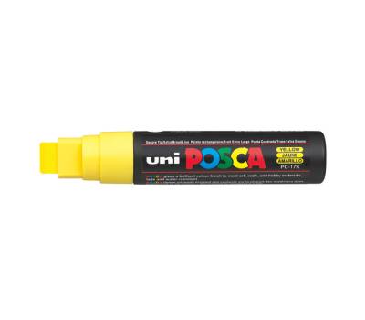 Marcatore a base d'acqua Uni Posca PC17K - punta extra large a scalpello - 15 mm - giallo - Uni Mitsubishi - M PC17K G - 4902778364178 - DMwebShop