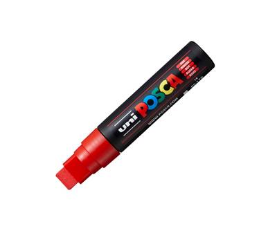Marcatore a base d'acqua Uni Posca PC17K - punta extra large a scalpello - 15 mm - rosso - Uni Mitsubishi - M PC17K R - 4902778364215 - DMwebShop