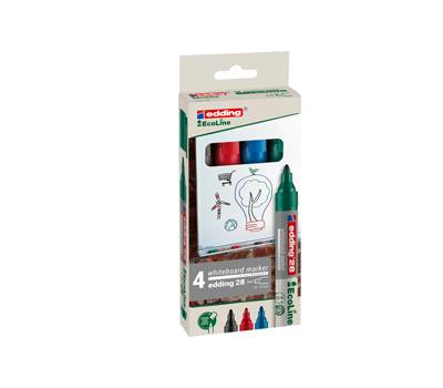 Marcatore per lavagne bianche 28 EcoLine - punta conica - 1,5 - 3 mm - astuccio 4 pezzi - Edding - E-28-4 - 4004764918263 - DMwebShop