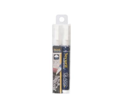 Marcatore a gesso liquido waterproof - punta da 2 - 6 mm - bianco - conf. 2 pezzi - Securit - BL-SMA610-WT - 8719075281383 - DMwebShop