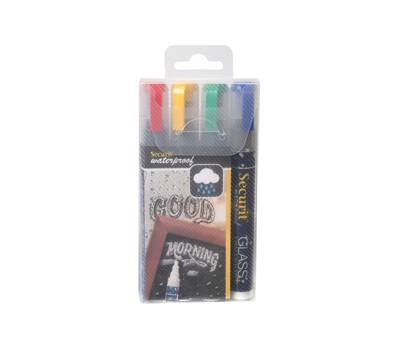 Marcatore a gesso liquido waterproof - punta da 2 - 6 mm - colori assortiti - conf. 4 pezzi - Securit - SMA610-V4 - 8719075281086 - DMwebShop