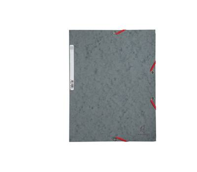 Cartellina con elastico cartoncino lustre 3 lembi 400 gr 24 x 32 cm grigio - 15628