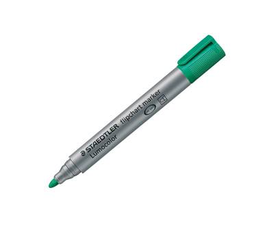 Marcatore Lumocolor Flipchart 356 a base d acqua punta tonda 2 mm verde - 15823