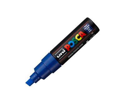 Marcatore a base d acqua Uni Posca PC8K punta large a scalpello 8 mm blu - 15833 Marcatore a base d acqua Uni Posca PC8K punta large a scalpello 8 mm blu - 15833