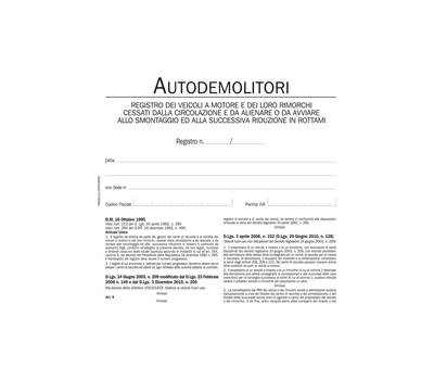Registro autodemolitori - 200 pagine numerate - Data Ufficio - DU134020000 - 8008842950318 - DMwebShop