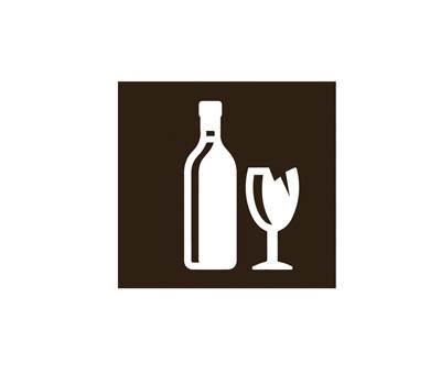 Etichetta adesiva raccolta differenziata con icona VETRO 120 x 130 mm - 8088