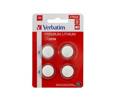 Blister 4 MicroPile a pastiglia CR2016 - litio - 3 V - Verbatim - 49531 - 23942495314 - DMwebShop