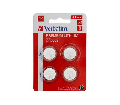 Blister 4 MicroPile a pastiglia CR2025 - litio - 3 V - Verbatim - 49532 - 23942495321 - DMwebShop
