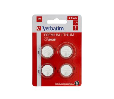 Blister 4 MicroPile a pastiglia CR2025 - litio - 3 V - Verbatim - 49532 - 23942495321 - DMwebShop