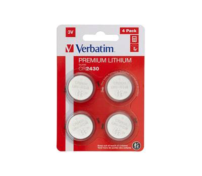 Blister 4 MicroPile a pastiglia CR2430 - litio - 3 V - Verbatim - 49534 - 23942495345 - DMwebShop