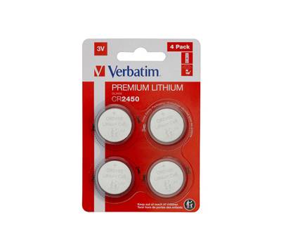 Blister 4 MicroPile a pastiglia CR2450 - litio - 3 V - Verbatim - 49535 - 23942495352 - DMwebShop