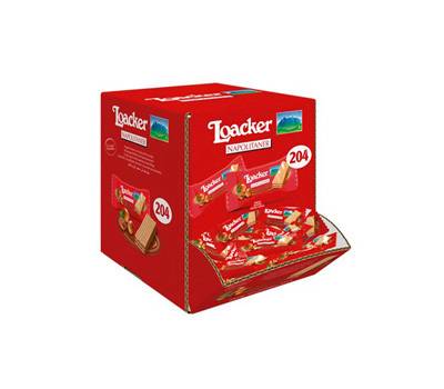 Wafer Minis Napolitaner - confezione monoporzione da 3,2 gr - dispenser self service da 204 pezzi - Loacker - LONAP - 8000380198207 - DMwebShop