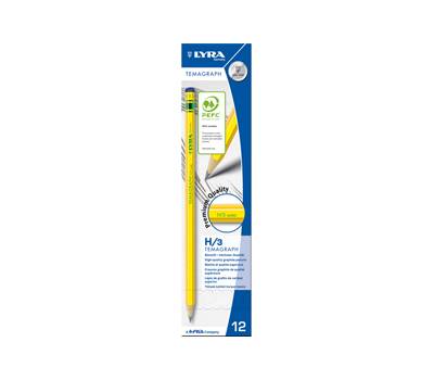 Matita di grafite Temagraph - gradazione H - conf. 12 pezzi - Lyra - L1140111 - 4084900103111 - DMwebShop