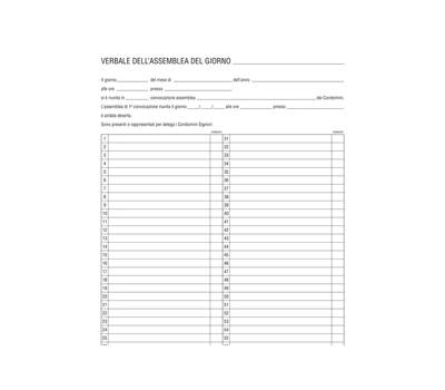 Registro verbali assemblea condominio - 31 x 24,5 cm - 96 fogli - Edipro - E2529 - 8023328252908 - DMwebShop