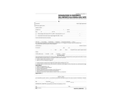 Dichiarazione conformita' impianto Snap 5 copie - 29,7 x 21 cm - 100 fogli - Edipro - E9071 - CONFE9071PZ100. - DMwebShop