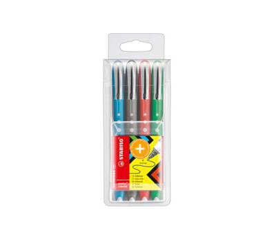 Roller Worker Colorful - con cappuccio - tratto 0,5 mm - colori assortiti - astuccio 4 roller - Stabilo - 2019/4 - 4006381415699 - DMwebShop