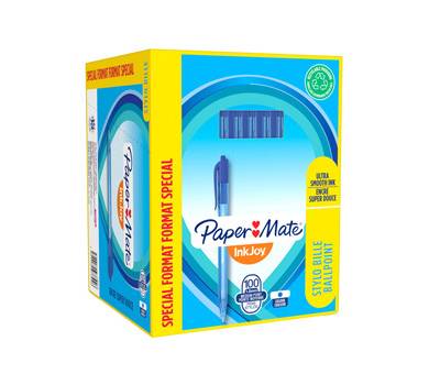 Penna a sfera a scatto Inkjoy 100 RT - punta 1 mm - blu - conf. 80+20 pezzi - Papermate - S0977440 - 3501170977446 - DMwebShop