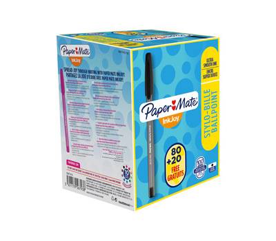 Penna a sfera con cappuccio Inkjoy 100 RT - punta 1 mm - nero - conf. 80+20 pezzi - Papermate - S0977410 - 3501170977415 - DMwebShop