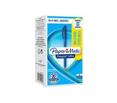 Penna a sfera a scatto Flexgrip Ultra - punta 1 mm - blu - scatola 30 + 6 pezzi - Papermate - 1910074 - 3501179100746 - DMwebShop