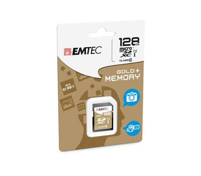 SDXC Class 10 Gold + - 128 Gb - Emtec - ECMSD128GXC10GP - 3126170142108 - DMwebShop