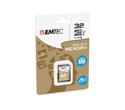 SDHC Class 10 Gold + - 32 Gb - Emtec - ECMSD32GHC10GP - 3126170142085 - DMwebShop