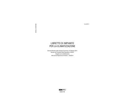 Libretto impianto climatizzazione Veneto 297 x 210 mm 48 fogli - 15902 Libretto impianto climatizzazione Veneto 297 x 210 mm 48 fogli - 15902