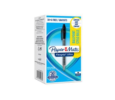 Penna a sfera a scatto Flexgrip Ultra punta 1 mm nero confezione 30 - 6 pezzi - 15992