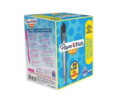 Penna a sfera a scatto Inkjoy 100 RT punta 1 mm nero confezione 80,20 pezzi - 16006