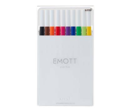 Fineliner Emott - tratto 0,4 mm - colori assortiti standard - conf. 10 pezzi - Uni Mitsubishi - M PEM-SY 10C 1 - 4902778248362 - DMwebShop