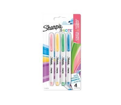 Pennarello S-Note - punta scalpello - colori assortiti - astuccio 4 pezzi - Sharpie - 2138234 - 3026981382345 - DMwebShop