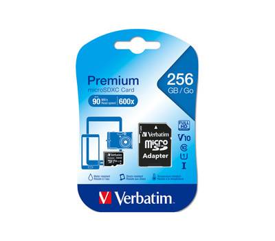 Micro SDXC - con adattatore - 256 Gb - Verbatim - 44087 - 23942440871 - DMwebShop