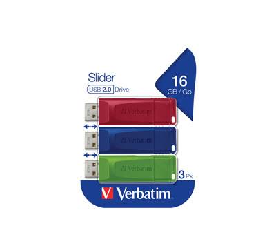 USB Pen Drive 3.2 Gen 1 Drive - 16 Gb - rosso-giallo-blu - conf. 3 pezzi - Verbatim - 49306 - 49326 - 23942493266 - DMwebShop