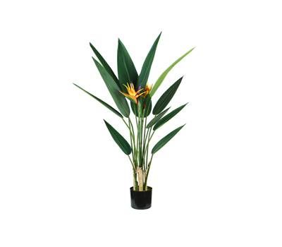 Pianta ornamentale Sterlizia - artificiale - polietilene - 12 foglie e 2 fiori - 120 cm - King Collection - P2150598 - 8023755056742 - DMwebShop