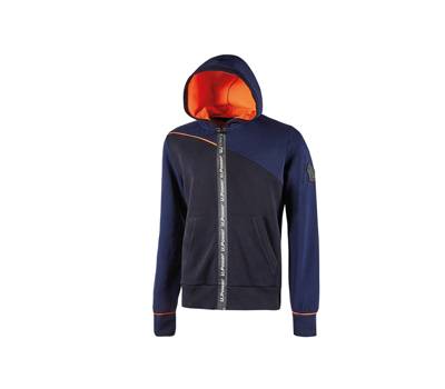 Felpa Jupiter - con cappuccio - taglia L - blu-arancione - U-power - EY212DB-L - 8033546464199 - DMwebShop