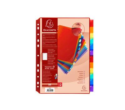 Intercalari neutri - PPL - A4 - trasparente - 12 posizioni - Exacompta - 3912E - 3130630039129 - DMwebShop