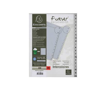 Intercalare alfabetico - PPL riciclato - A4 - A-Z - grigio - Exacompta - 1720E - 3130630017202 - DMwebShop