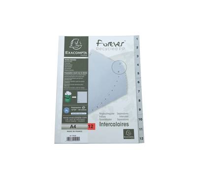 Intercalare numerico - PPL riciclato - A4 - 12 tasti - A-Z - grigio - Exacompta - 1912E - 3130630019121 - DMwebShop